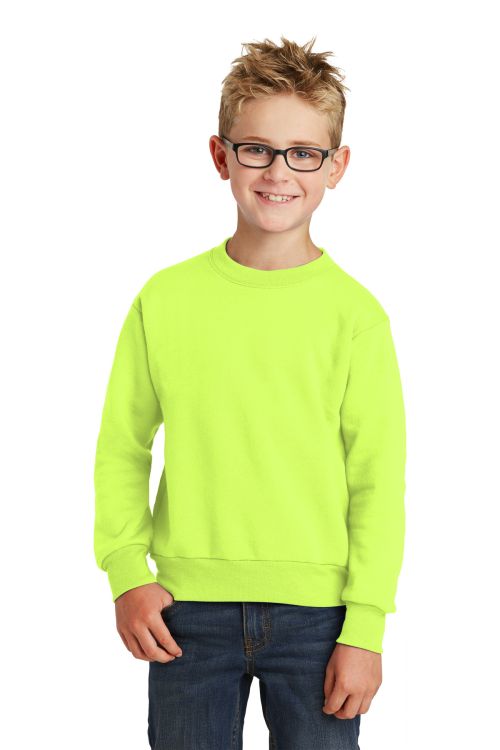 Neon yellow crew neck sweatshirt online