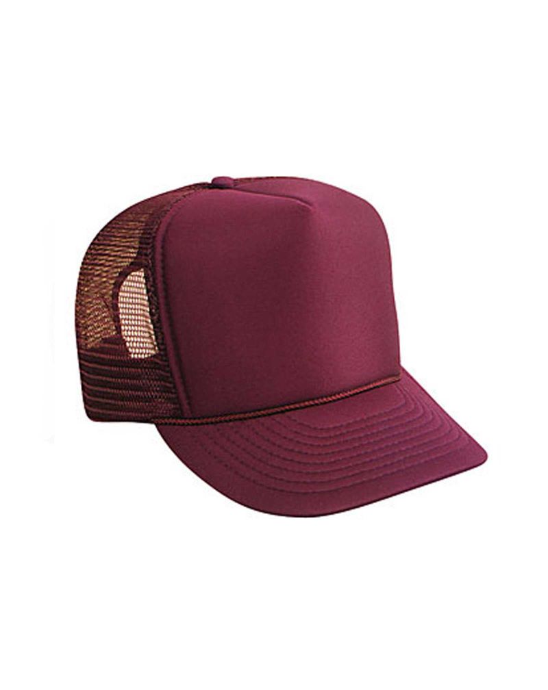 maroon trucker cap